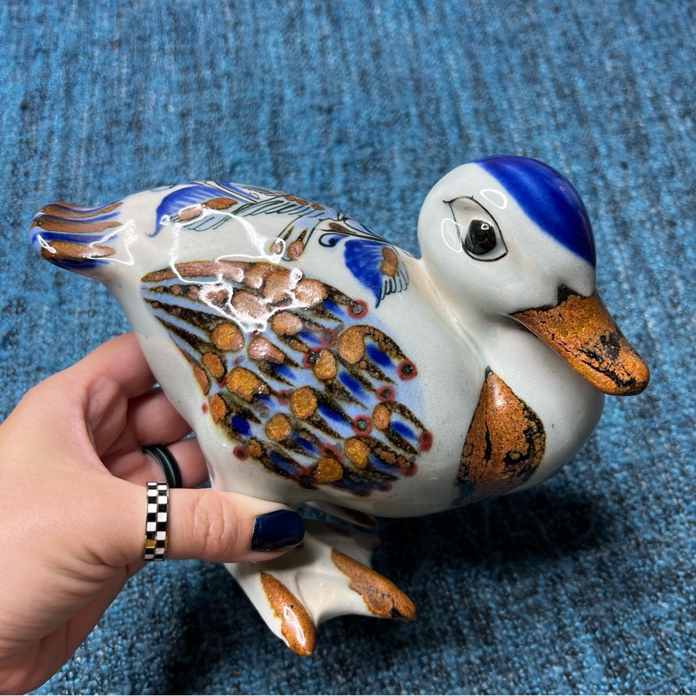 Vintage Ken Edwards "Blue Bird" El Palomar Tonala Standing Duck Figurine Ceramic